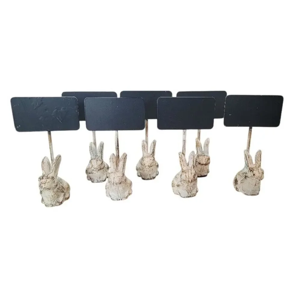 French Country Rabbit Place Card‎ Holder Set of 7 Cottagecore Farmhouse Table